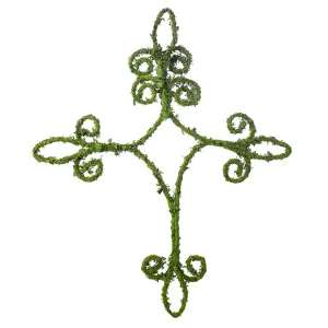27" Moss Trellis Décor: Cross
