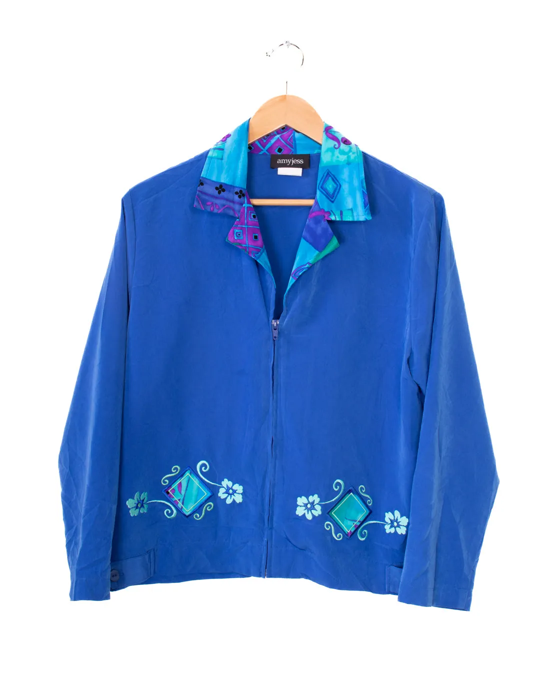 80s Amy Jess Blue Marine Windbreaker
