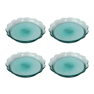 Achla Designs Scalloped Rim Recycled Glass Tray 4-Pack