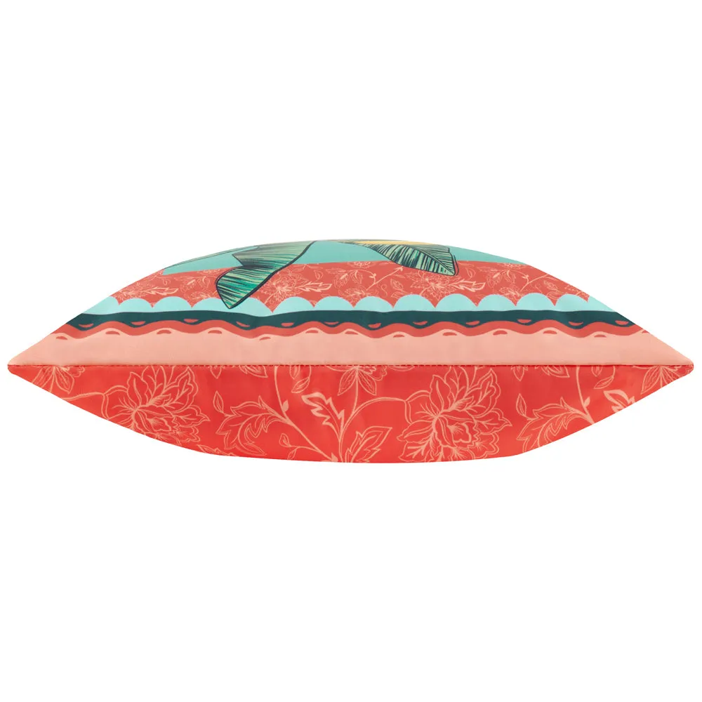 Anemone Limes Printed Outdoor Cushion Multicolour