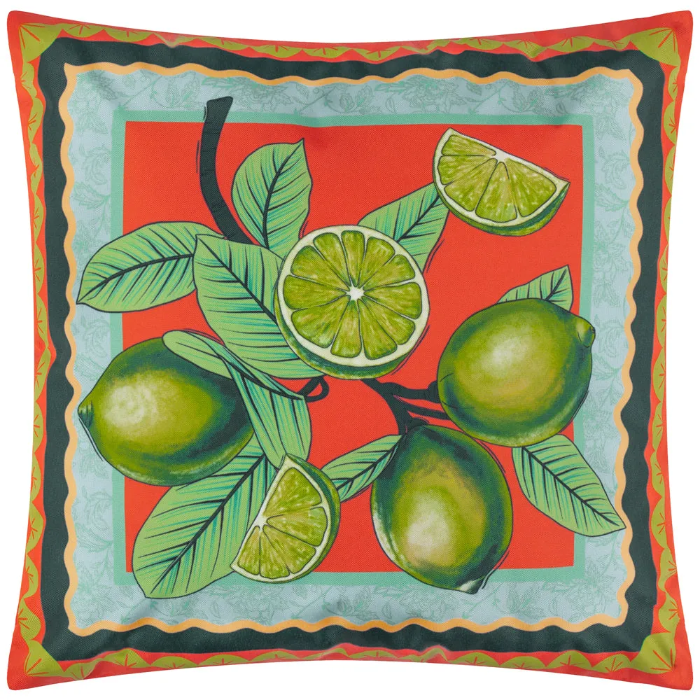 Anemone Limes Printed Outdoor Cushion Multicolour