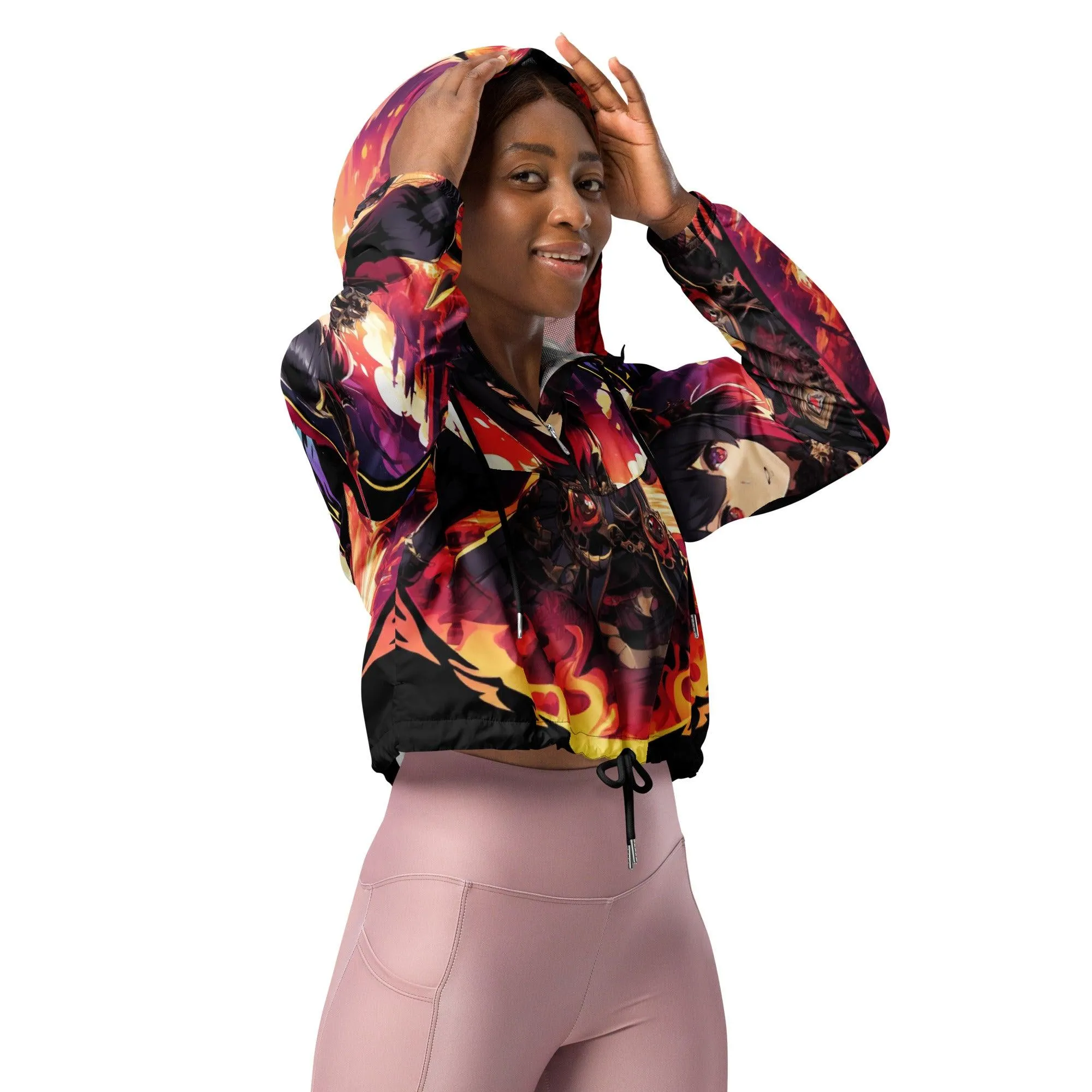 Anime Succubus Women cropped windbreaker