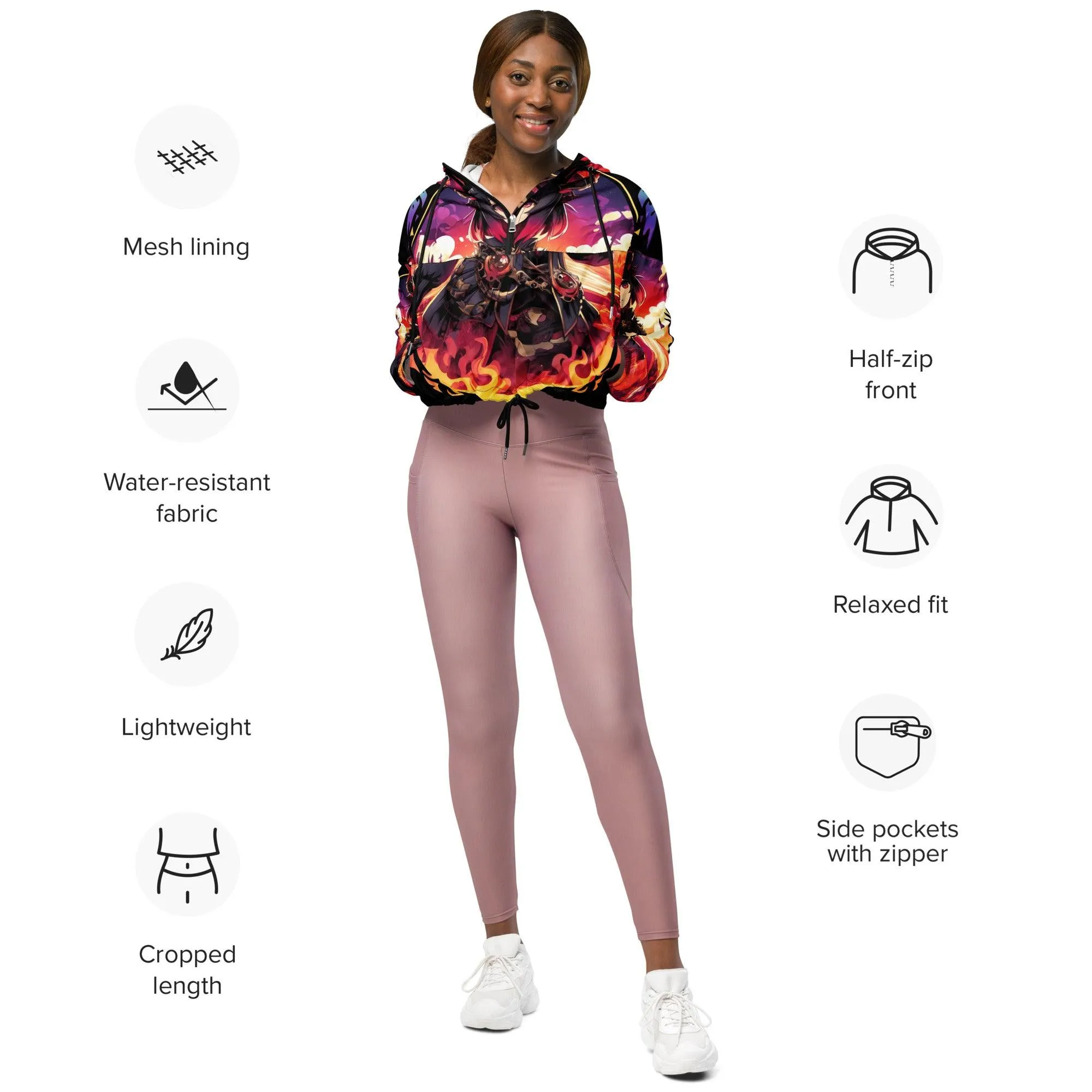Anime Succubus Women cropped windbreaker