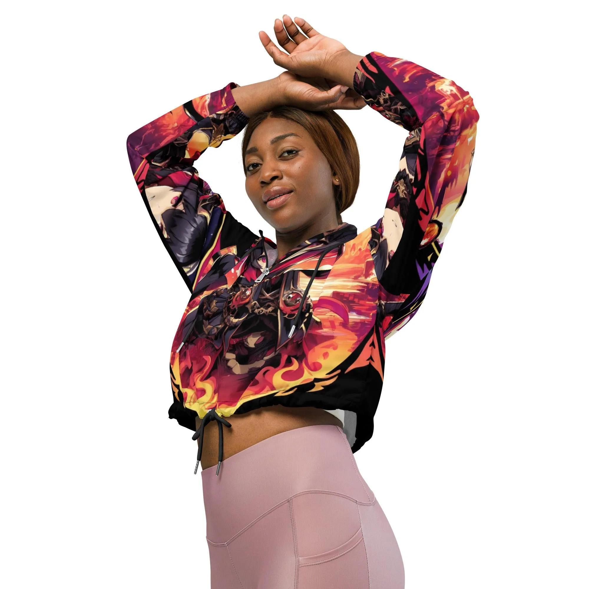 Anime Succubus Women cropped windbreaker