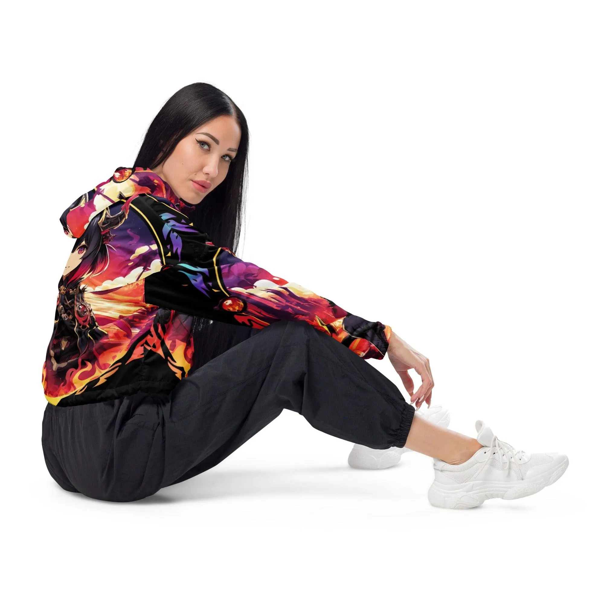 Anime Succubus Women cropped windbreaker