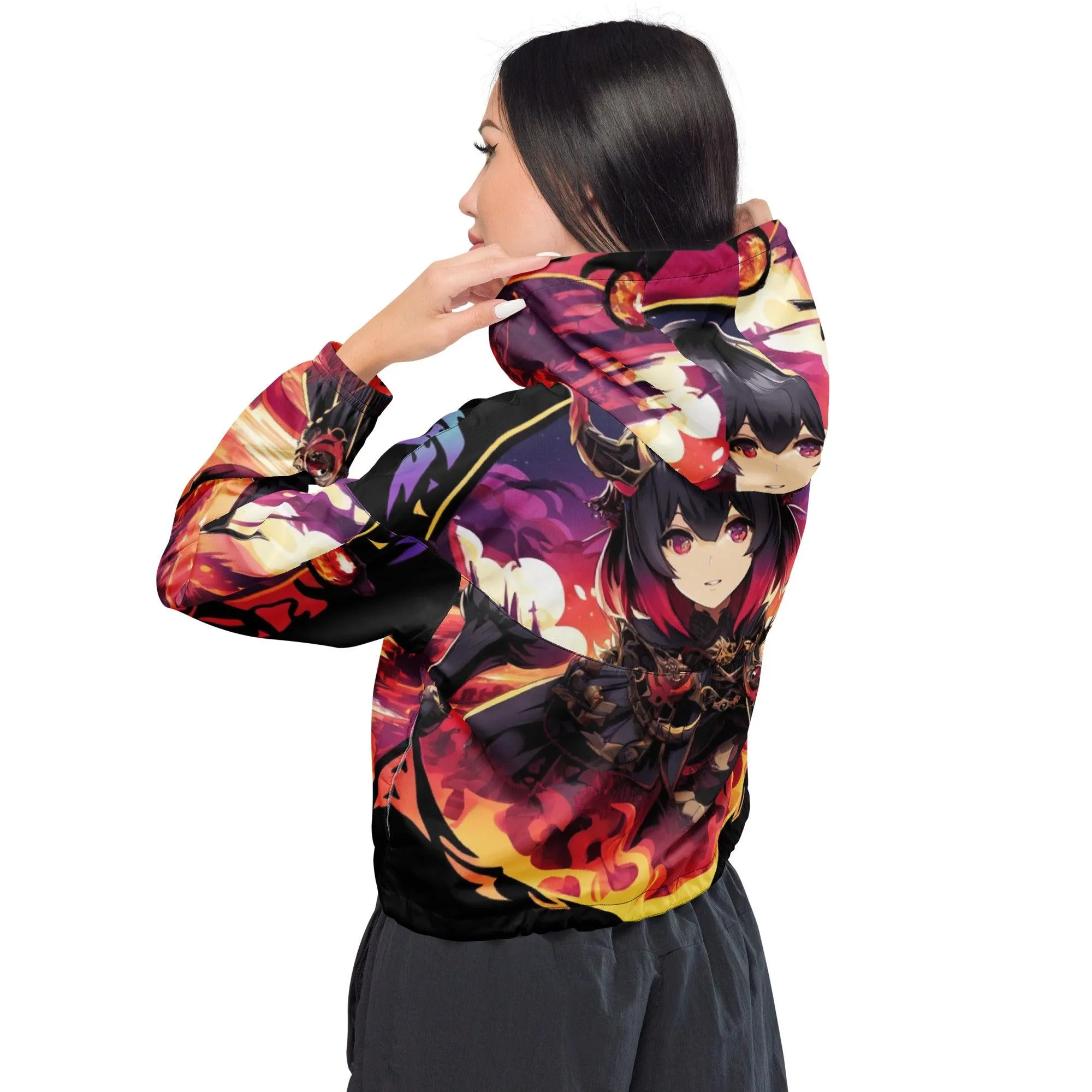 Anime Succubus Women cropped windbreaker