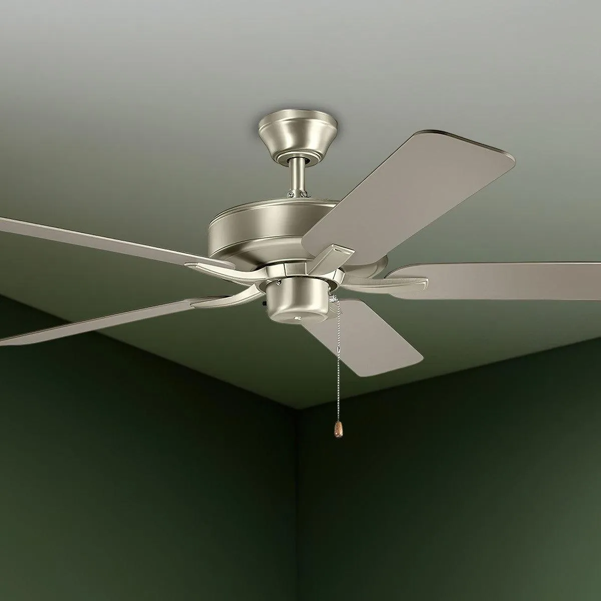 Basics Pro 52 Inch Brushed Nickel Ceiling Fan with Pull Chain