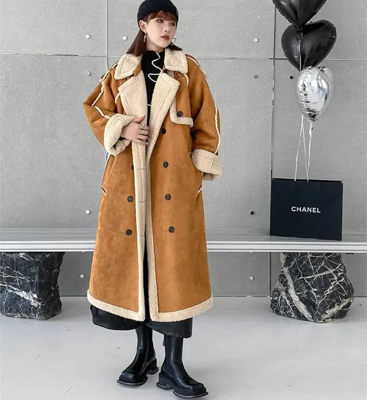 Beat the Winter Blues with Stylish Women's Suede Long Coats