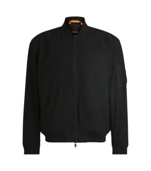 Boss Zwart Jas Met Ritszak Op De Mouw