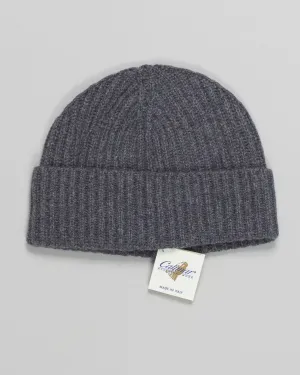 Calimar Ribbed Cashmere Low Beanie / Grey