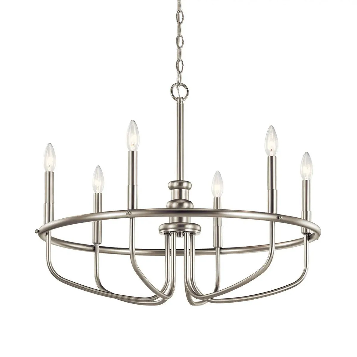 Capitol Hill 29" 6-Light Chandelier 1-Tier, Brushed Nickel Finish