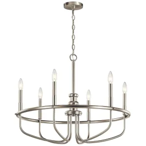 Capitol Hill 29" 6-Light Chandelier 1-Tier, Brushed Nickel Finish