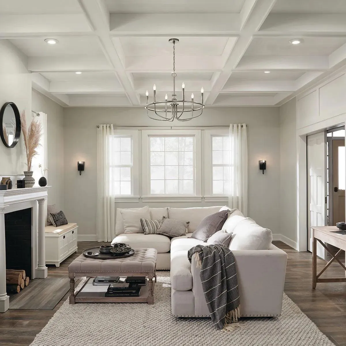 Capitol Hill 29" 6-Light Chandelier 1-Tier, Brushed Nickel Finish