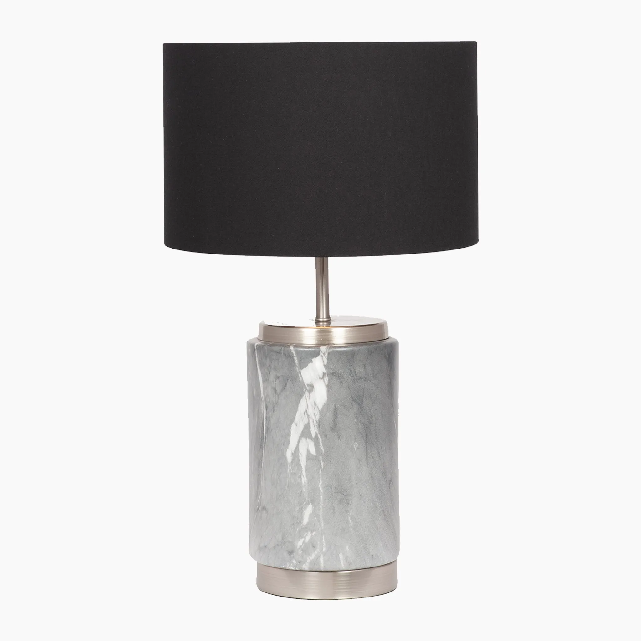 Carrara Marble Effect Ceramic Table Lamp in Grey
