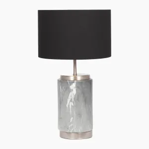 Carrara Marble Effect Ceramic Table Lamp in Grey