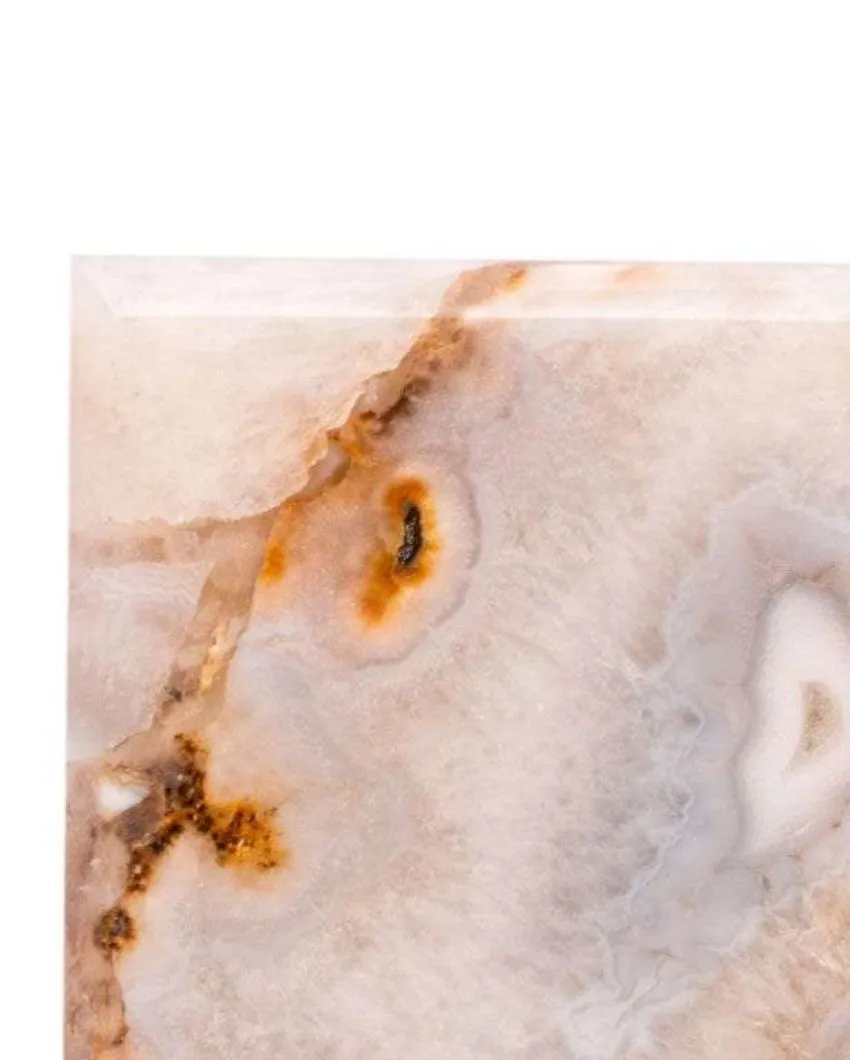 Classic Agate Square Stone Coaster | Set of 4
