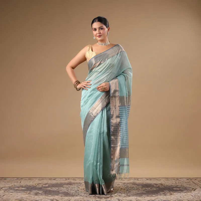 Cotton Silk Saree | Blue