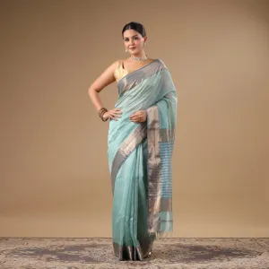 Cotton Silk Saree | Blue