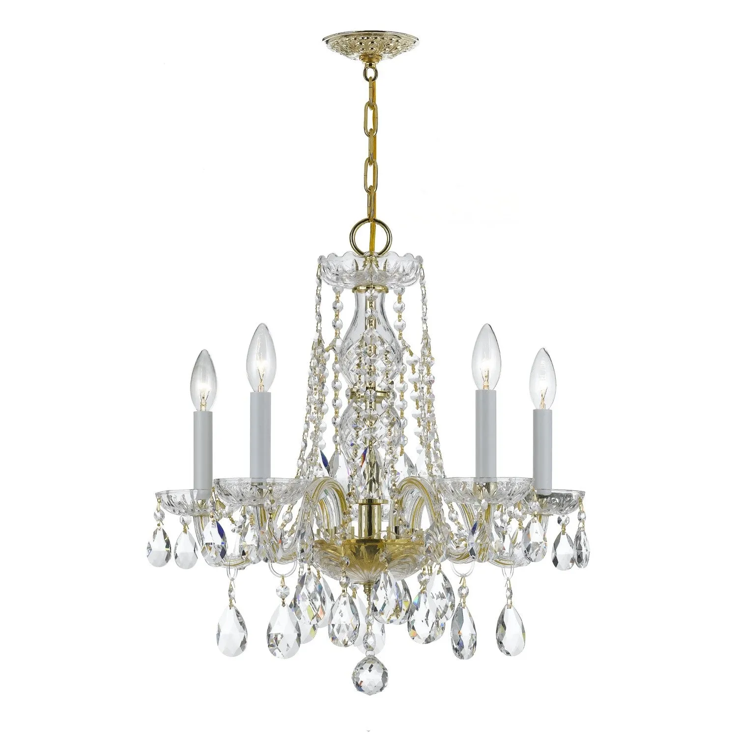 Crystorama 1061-CL-MWP Traditional Crystal 5 Light Hand Cut Crystal Mini Chandelier