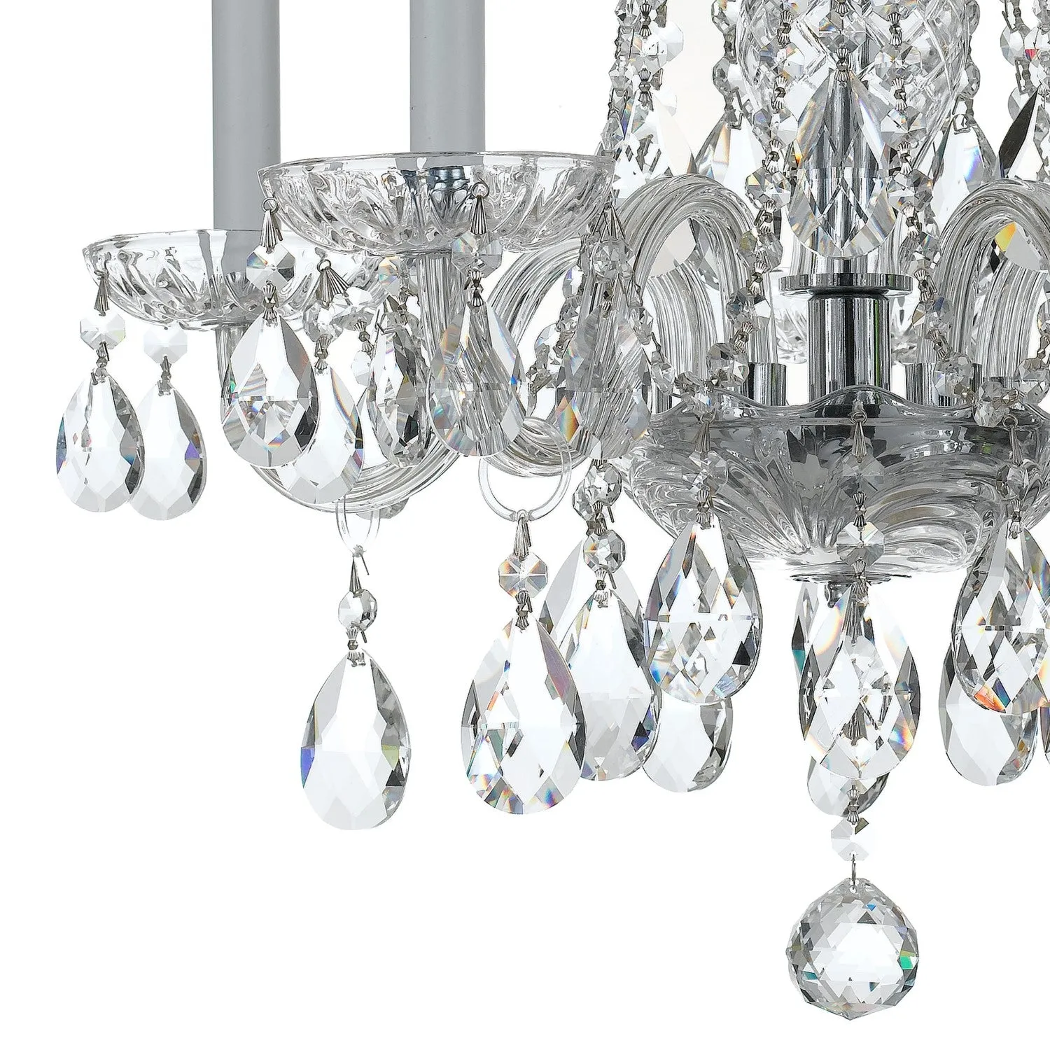 Crystorama 1061-CL-MWP Traditional Crystal 5 Light Hand Cut Crystal Mini Chandelier