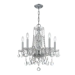 Crystorama 1061-CL-MWP Traditional Crystal 5 Light Hand Cut Crystal Mini Chandelier