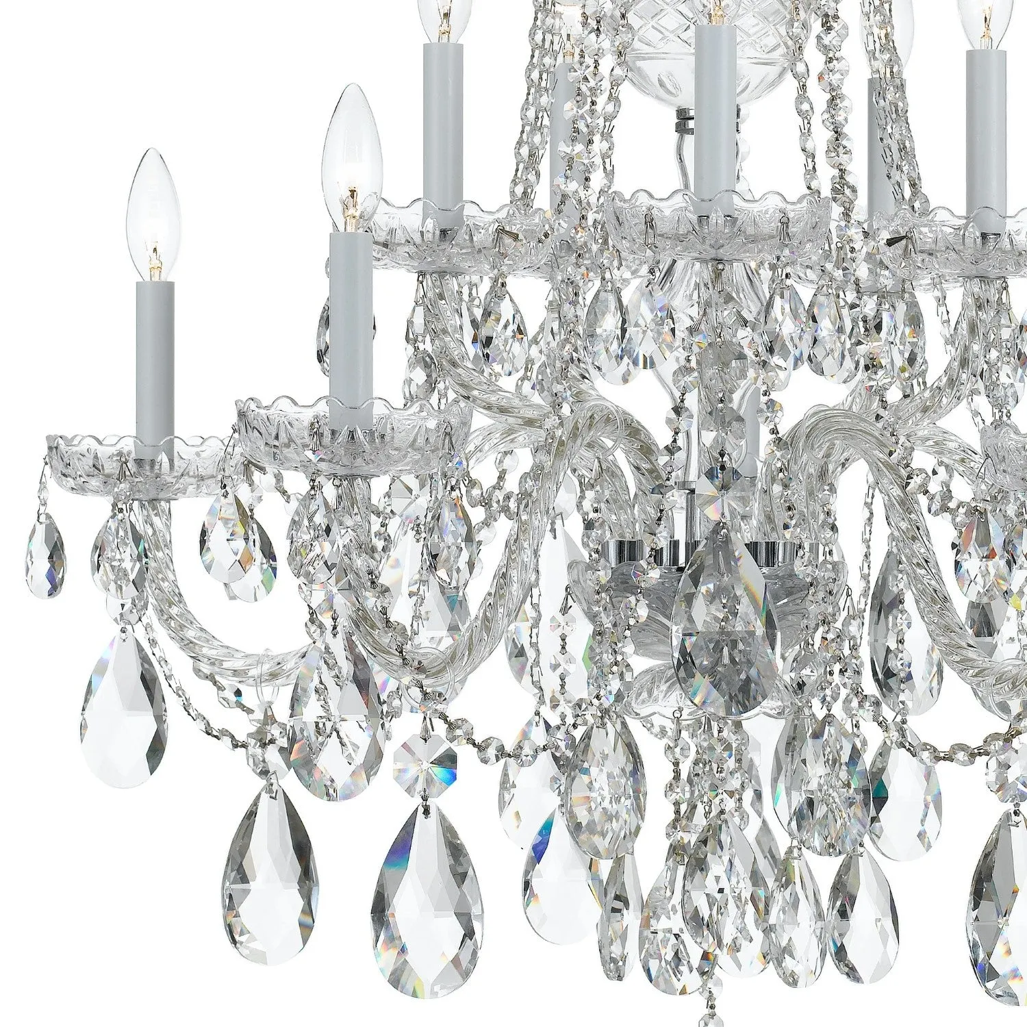 Crystorama 1110-CL-MWP Traditional Crystal 10 Light Hand Cut Crystal Chandelier