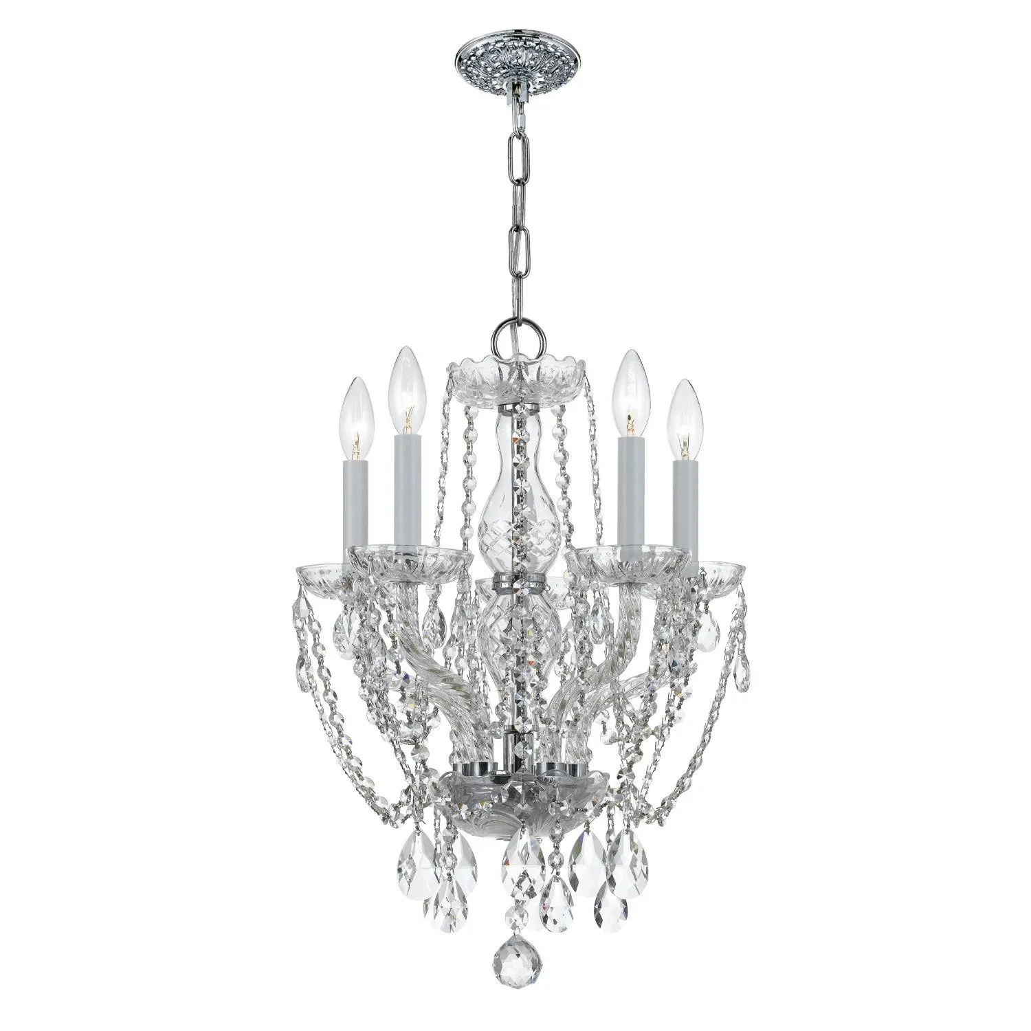 Crystorama 1129-CL-SAQ Traditional Crystal 5 Light Spectra Crystal Mini Chandelier
