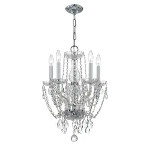 Crystorama 1129-CL-SAQ Traditional Crystal 5 Light Spectra Crystal Mini Chandelier