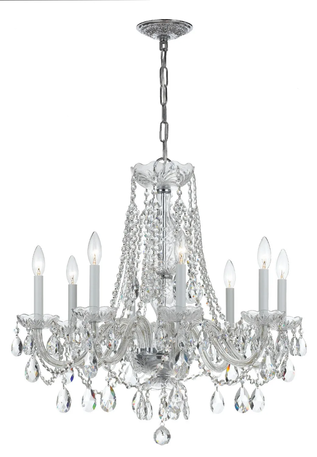 Crystorama 1138-CL-S Traditional Crystal 8 Light Swarovski Strass Crystal Chandelier