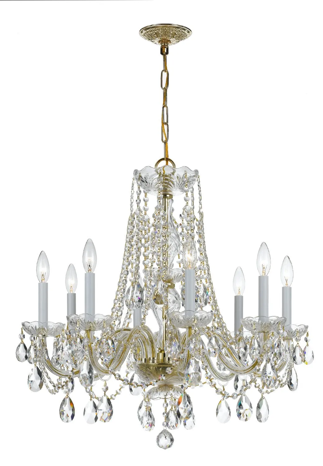 Crystorama 1138-CL-S Traditional Crystal 8 Light Swarovski Strass Crystal Chandelier