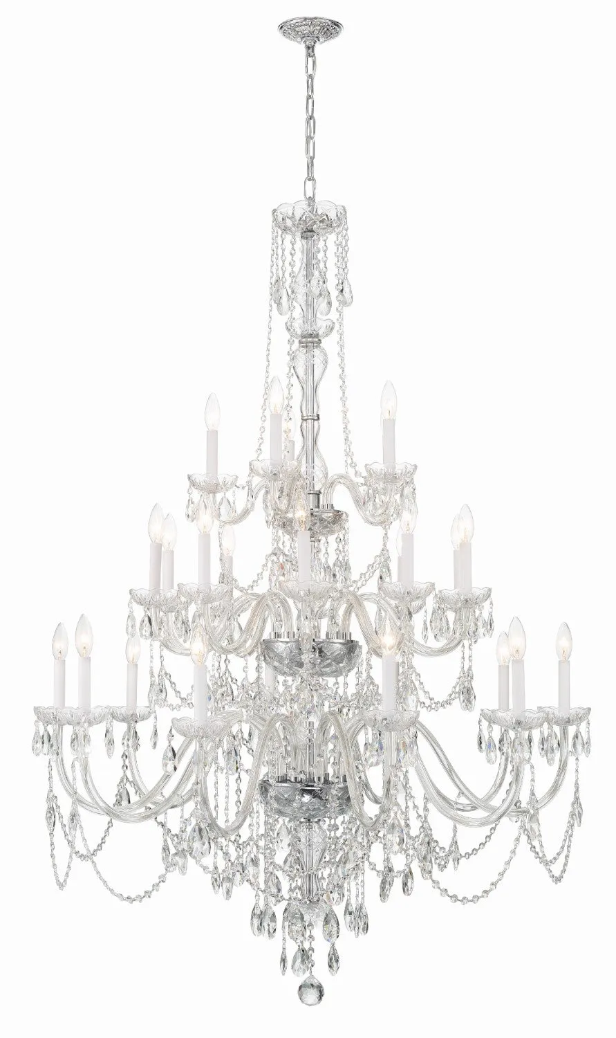 Crystorama 1156-CL-MWP Traditional Crystal 25 Light Chandelier