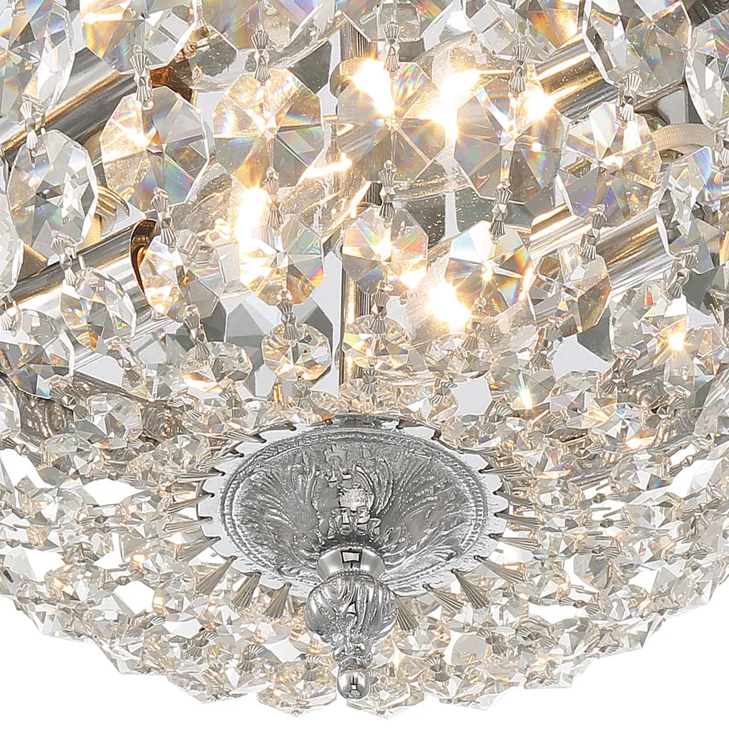 Crystorama 2 Light Hand Cut Crystal Polished Chrome Flush Mount