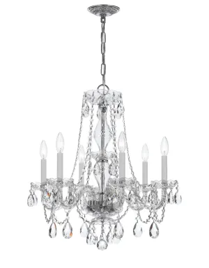 Crystorama 5086-CL-S Traditional Crystal 6 Light Swarovski Strass Crystal Chandelier