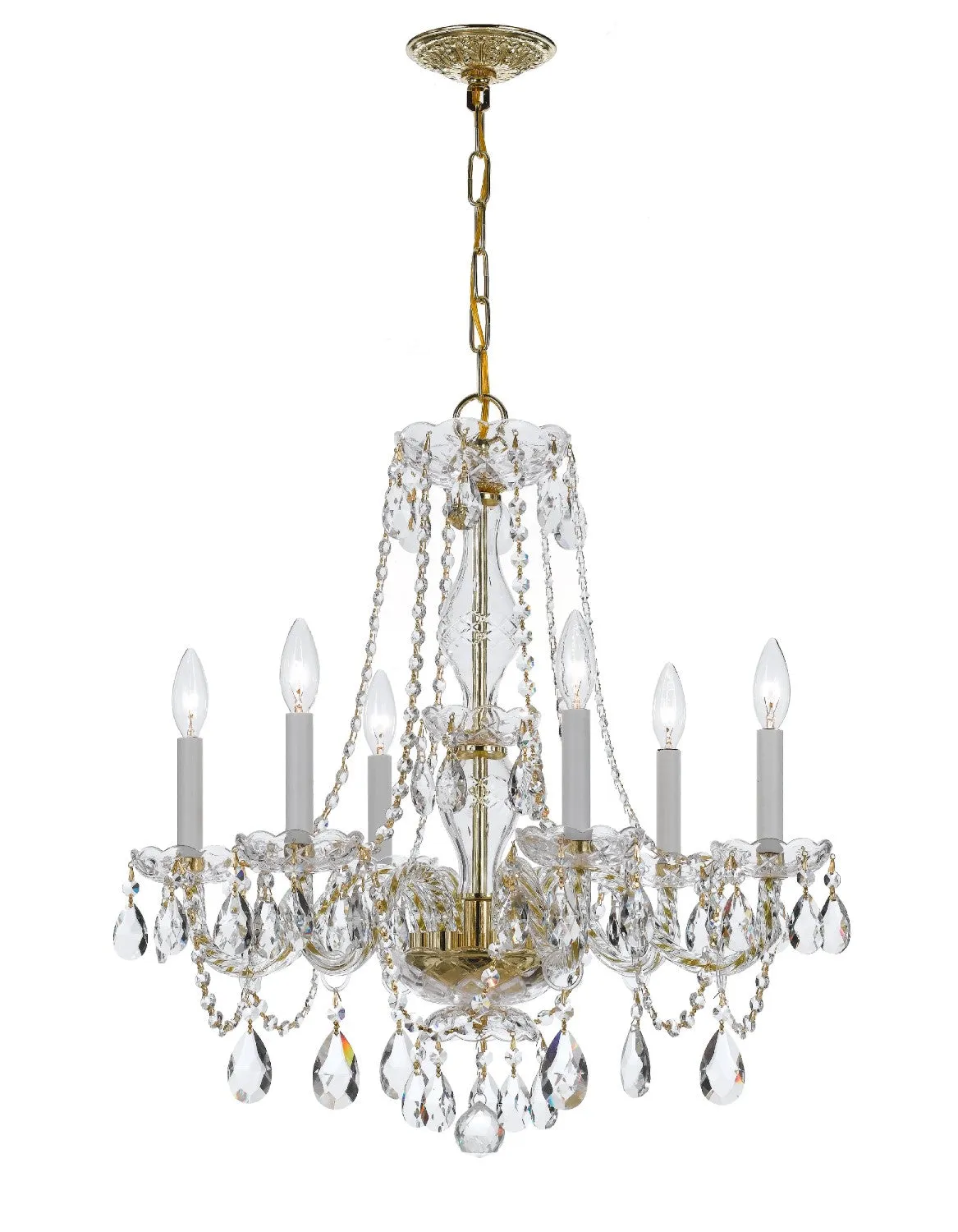 Crystorama 5086-CL-S Traditional Crystal 6 Light Swarovski Strass Crystal Chandelier