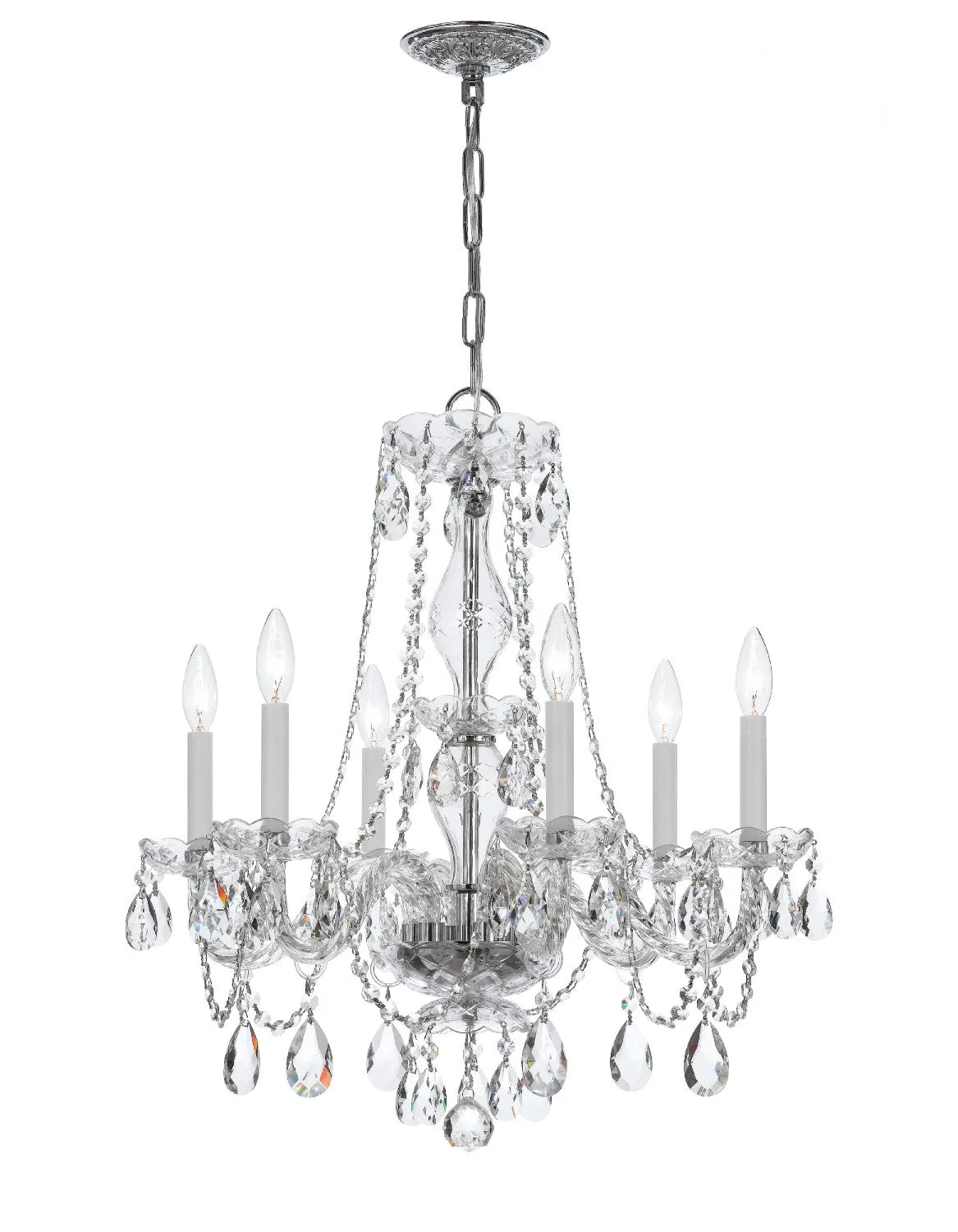 Crystorama 5086-CL-S Traditional Crystal 6 Light Swarovski Strass Crystal Chandelier