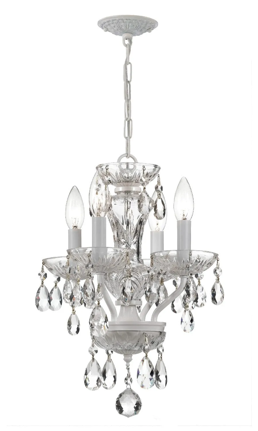 Crystorama 5534-CL-I Traditional Crystal 4 Light Clear Italian Crystal Mini Chandelier