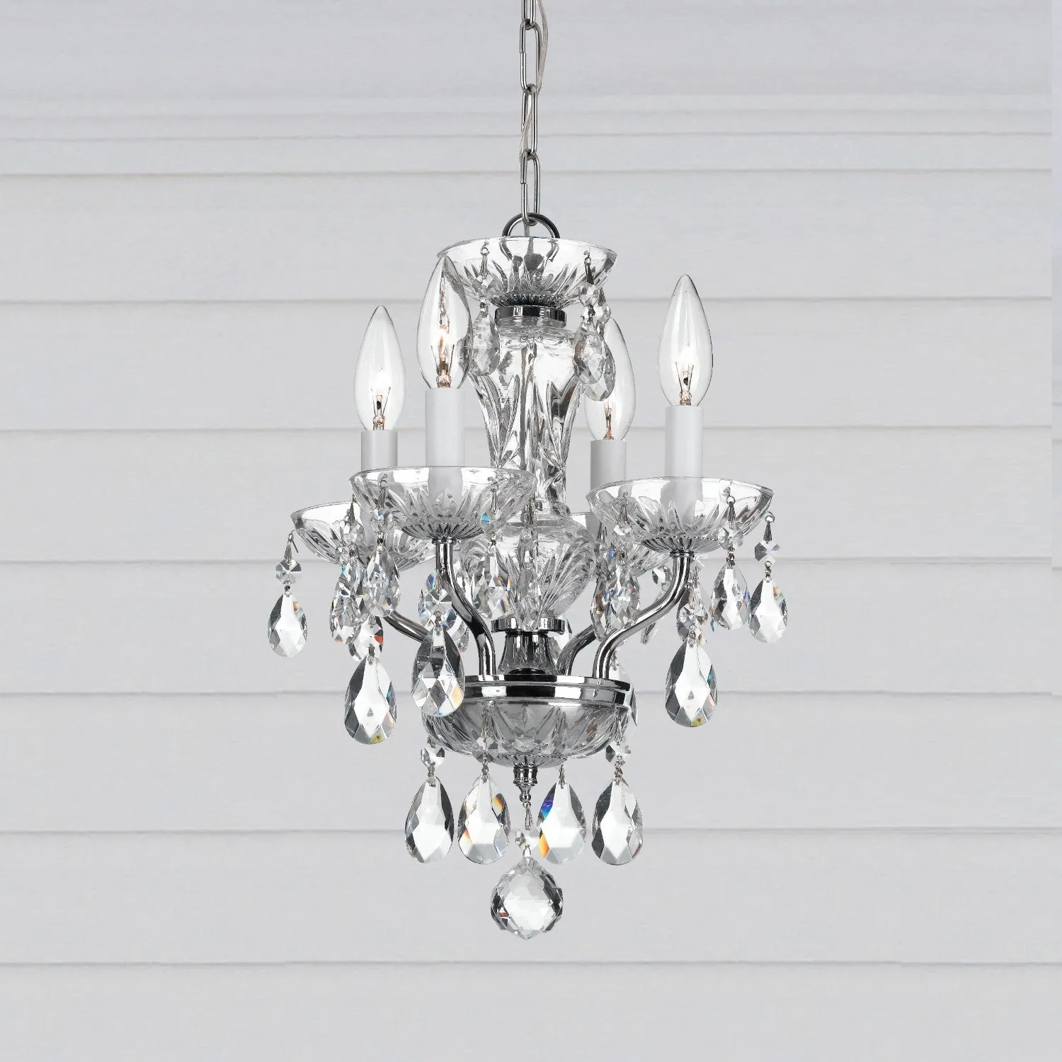 Crystorama 5534-CL-I Traditional Crystal 4 Light Clear Italian Crystal Mini Chandelier