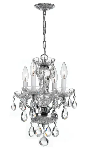 Crystorama 5534-CL-I Traditional Crystal 4 Light Clear Italian Crystal Mini Chandelier