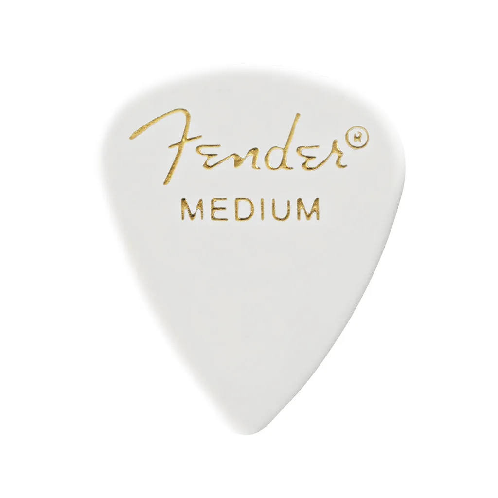 Fender Classic Celluloid 351 Shape Picks Medium White 12 Pack