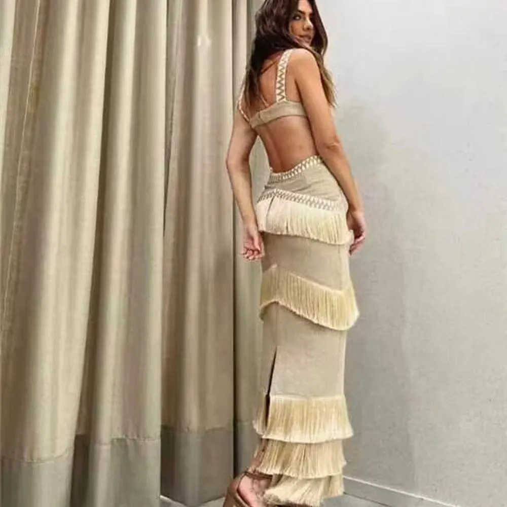 Free Spirit Tassle Maxi Dress