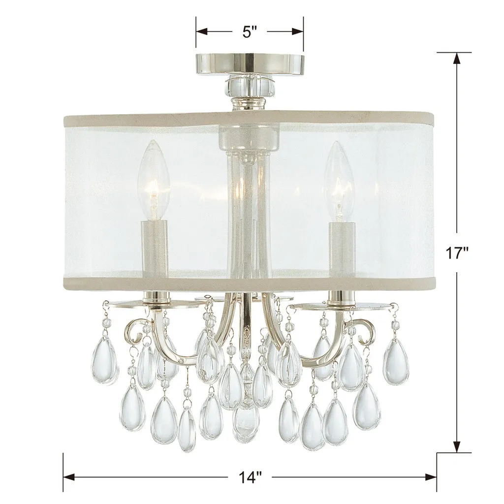 Hampton 3 Light Polished Chrome Semi Flush Mount
