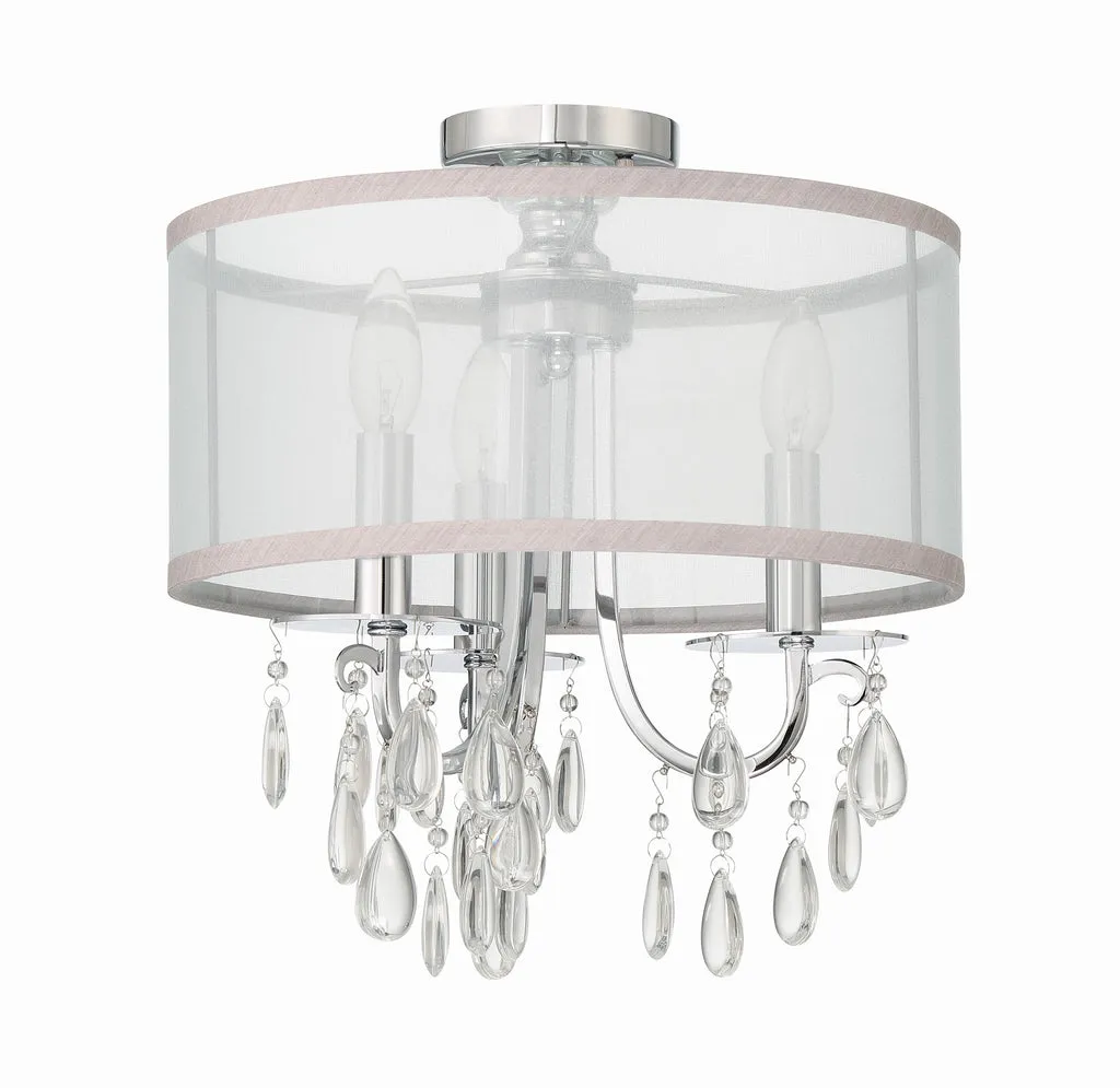 Hampton 3 Light Polished Chrome Semi Flush Mount