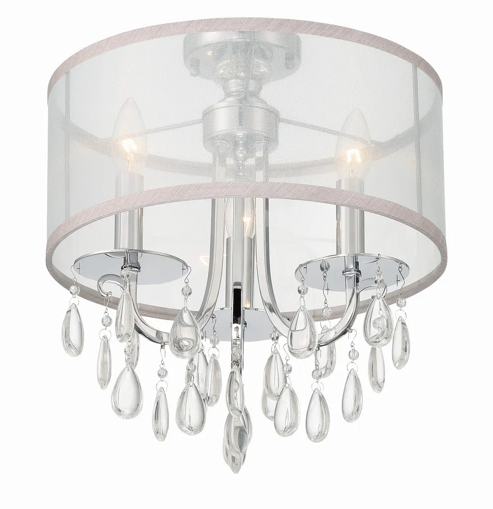 Hampton 3 Light Polished Chrome Semi Flush Mount