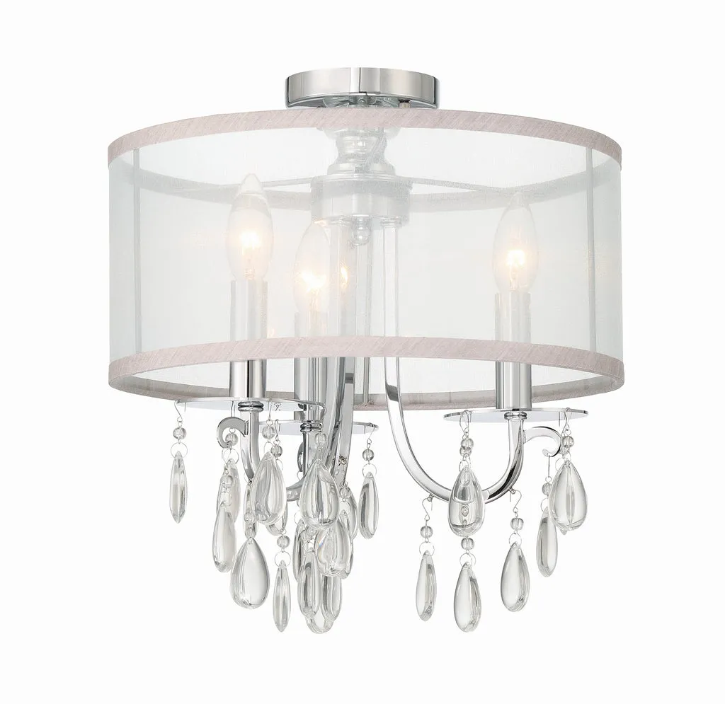 Hampton 3 Light Polished Chrome Semi Flush Mount