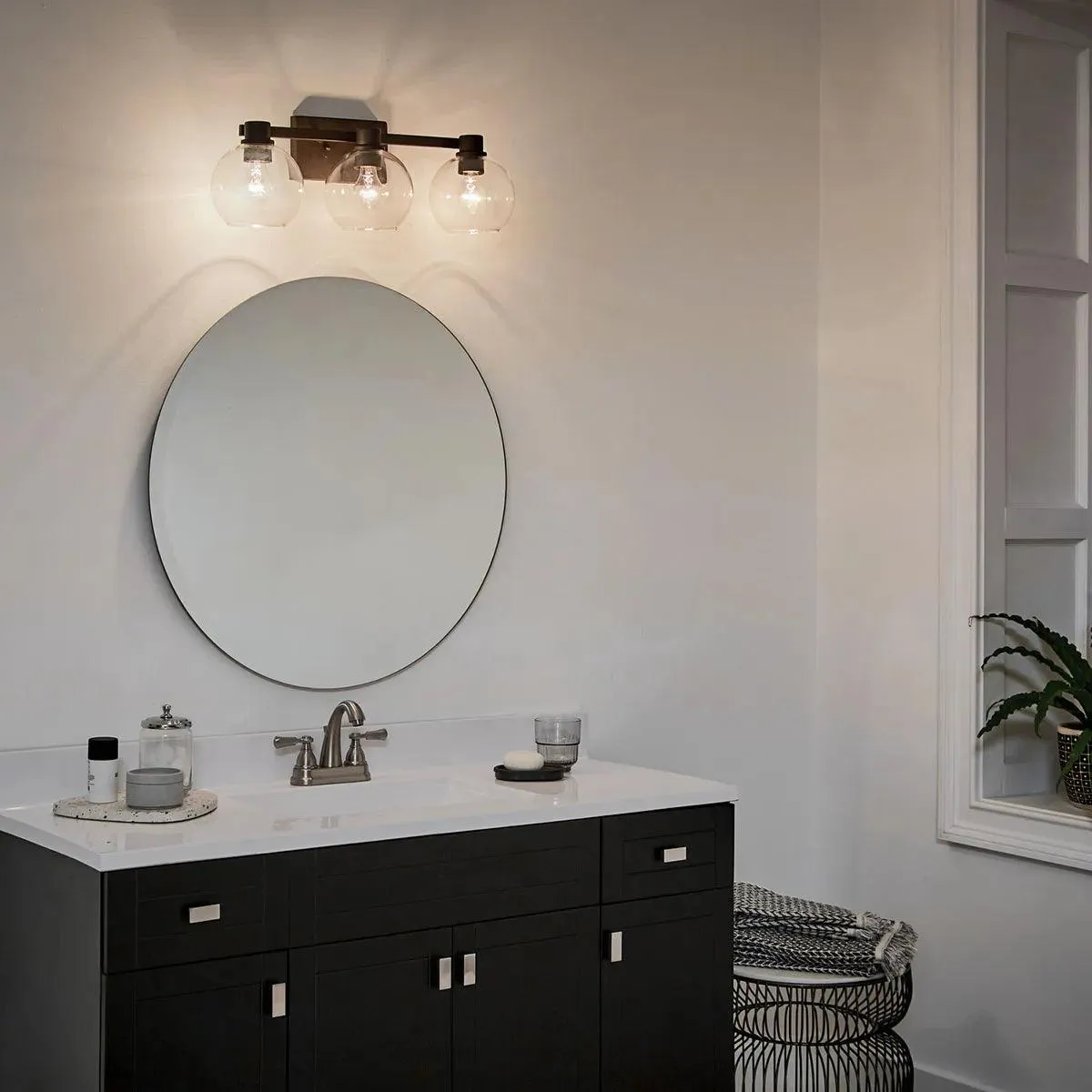 Harmony 25 In 3-Light Bathroom Vanity Light, Brushed Bronze Finish