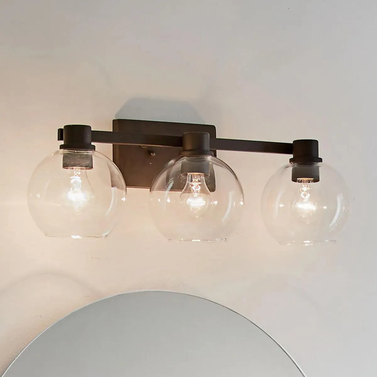 Harmony 25 In 3-Light Bathroom Vanity Light, Brushed Bronze Finish