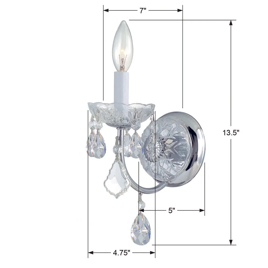 Imperial 1 Light Swarovski Strass Crystal Polished Chrome Sconce