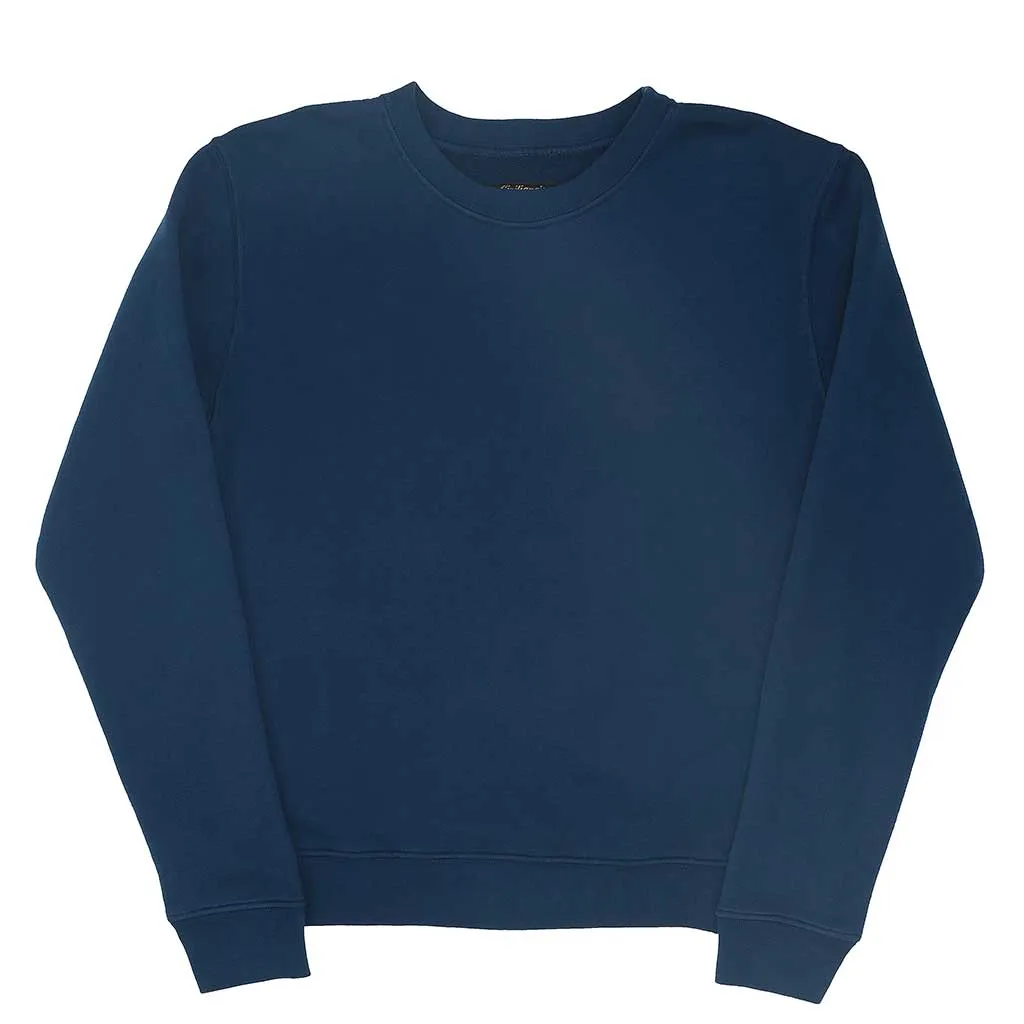 Long Sleeve 17.5 oz Fleece Women's Crewneck Sweatshirt - Navy Blue