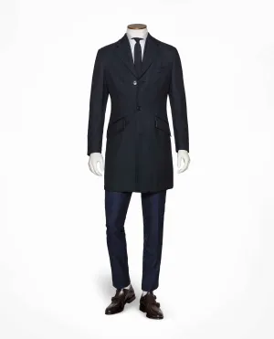 Loro Piana High Tenacity Stormsystem Fine Twill Dark Blue Wool