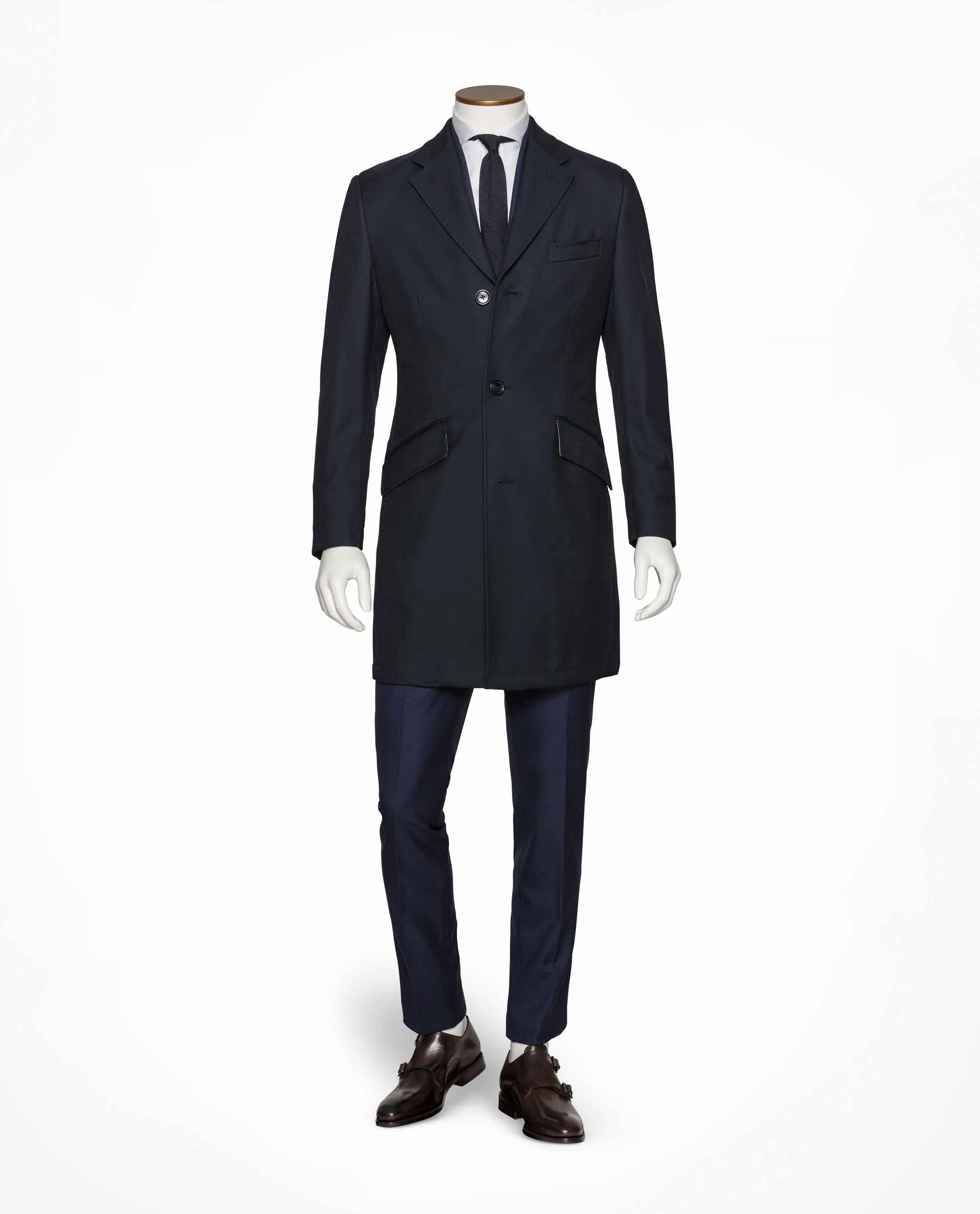 Loro Piana High Tenacity Stormsystem Fine Twill Dark Blue Wool